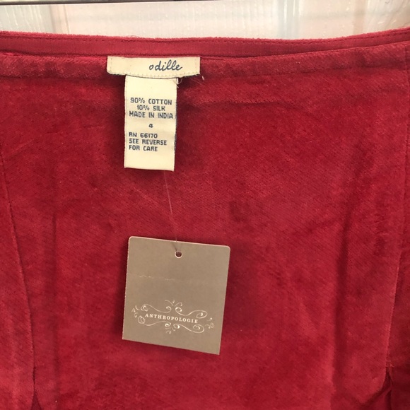 🌺Red Anthropologie skirt sz. 4 - Picture 2 of 4